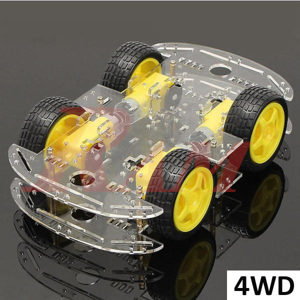 4WD Robot Car Chassis Kit with Speed Encoder Wheels 2 Floor | RAM ...